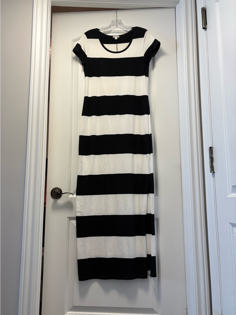GAP Black and White Horizontal Stripe Maxi Dress